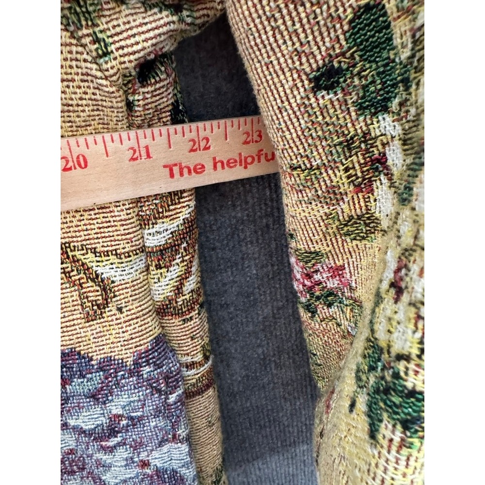 Sugar Street Weavers Vintage Floral Tapestry Jacket Cotton One Size Made in USA - Picture 10 of 11